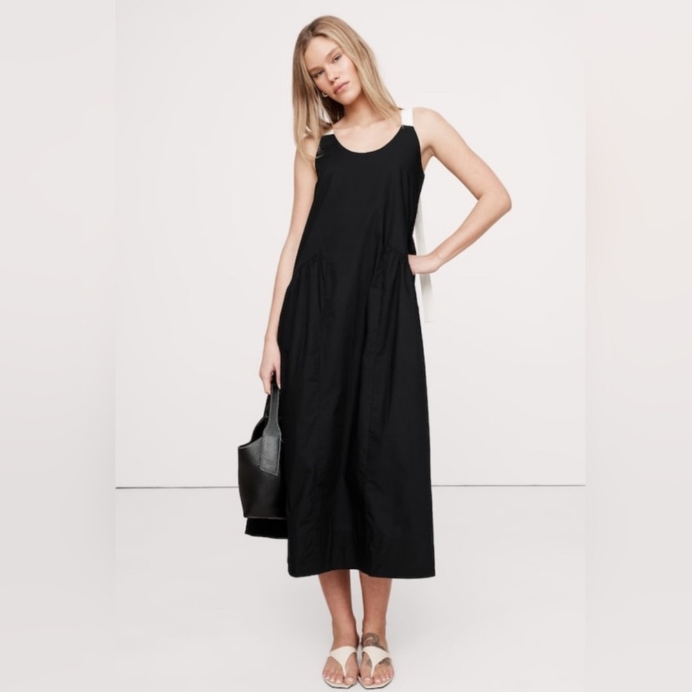 BANANA REPUBLIC COTTON POPLIN SWING MAXI DRESS - Picture 5 of 10